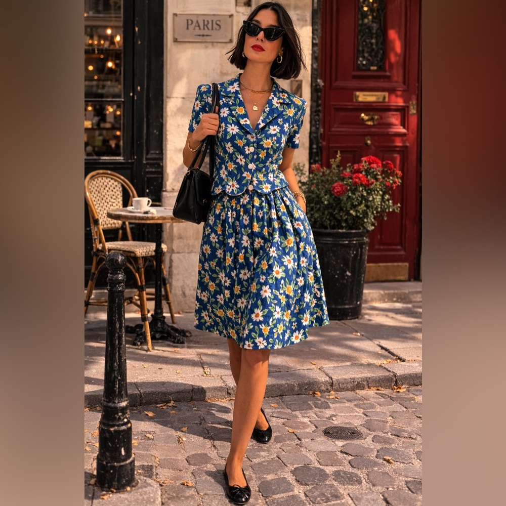 Vintage Anne Crimmins for UMI Collections Floral Cotton Set – Size 6